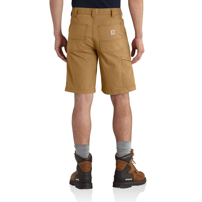 Dark Grey Men Carhartt Rugged Flex® Relaxed Fit Canvas Work Shorts | OHP-796034