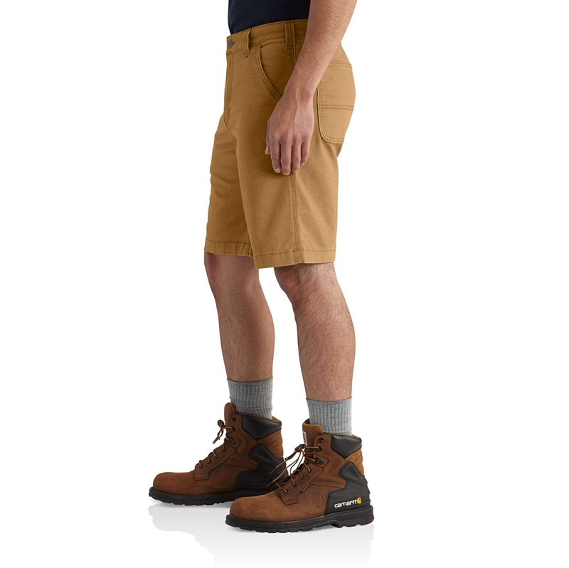 Dark Grey Men Carhartt Rugged Flex® Relaxed Fit Canvas Work Shorts | OHP-796034