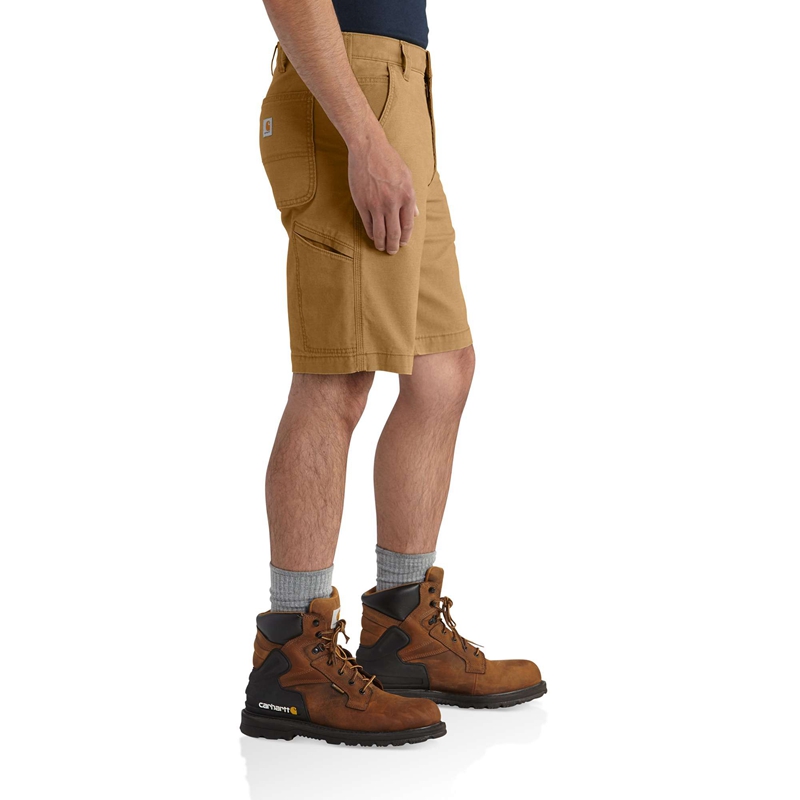 Dark Grey Men Carhartt Rugged Flex® Relaxed Fit Canvas Work Shorts | OHP-796034