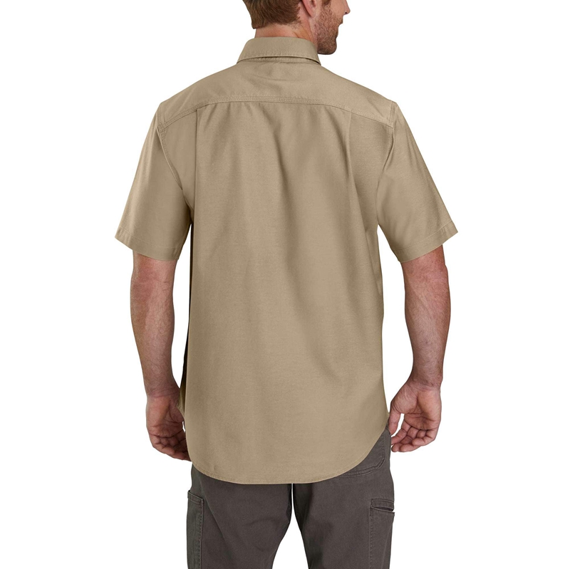 Dark Grey Men Carhartt Rugged Flex® Relaxed Fit Midweight Canvas-Sleeve Shirts | WFT-430812