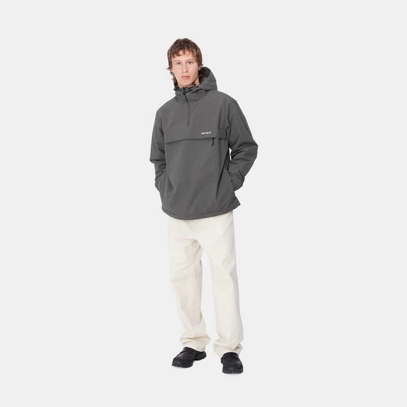 Dark Grey Men Carhartt Windbreaker Pullover | UEL-835420