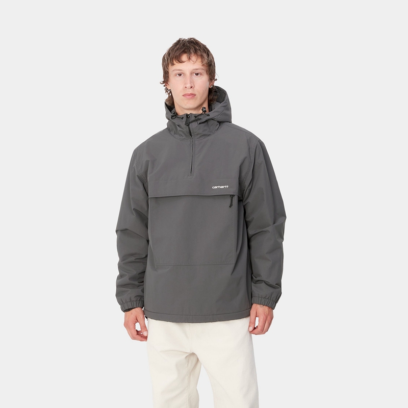 Dark Grey Men Carhartt Windbreaker Pullover | UEL-835420