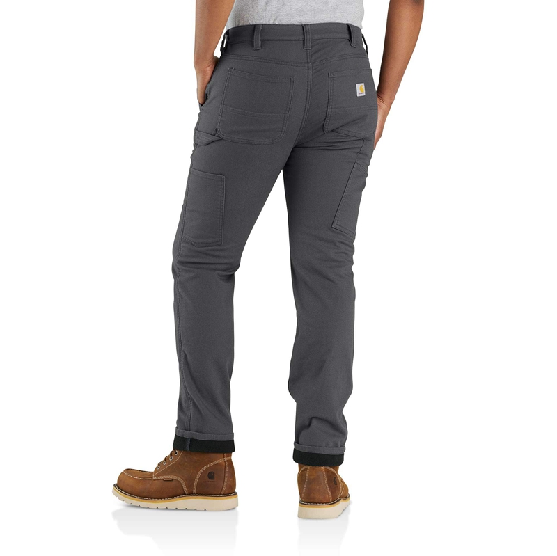 Dark Grey Women Carhartt Fleece Lined Work Pants | VSU-579310