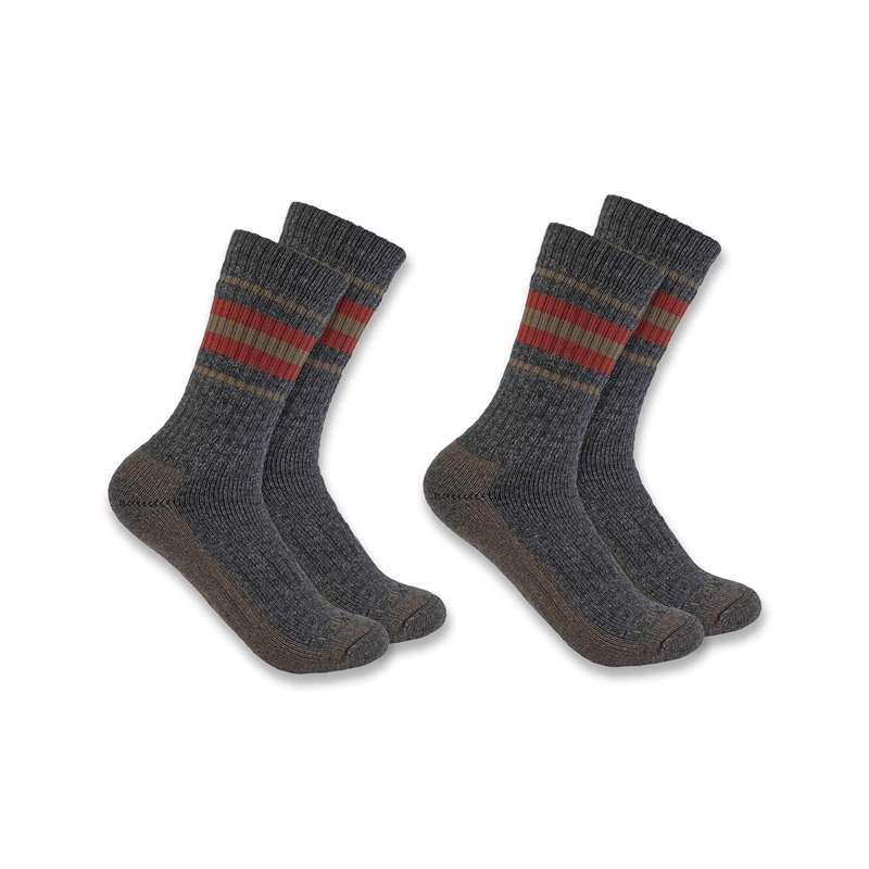 Dark Grey Women Carhartt Heavyweight Synthetic-Wool Blend Crew 2-Pack Socks | NTK-453806