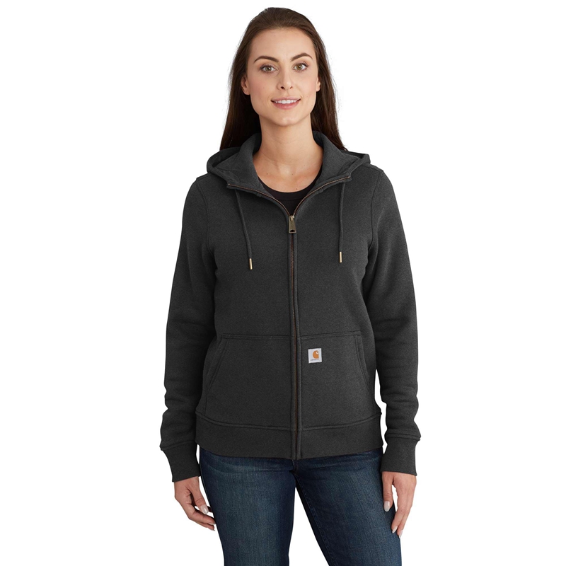 Dark Grey Women Carhartt Relaxed Fit Midweight Full-Zip Sweatshirt | DFZ-963028