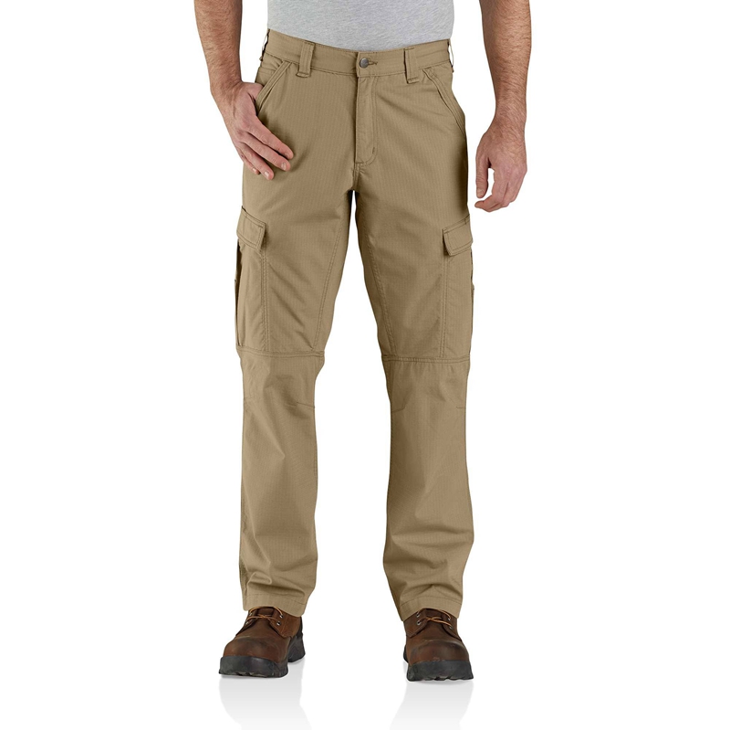 Dark Khaki Men Carhartt Force® Relaxed Fit Ripstop Cargo Work Pants | IBG-184769