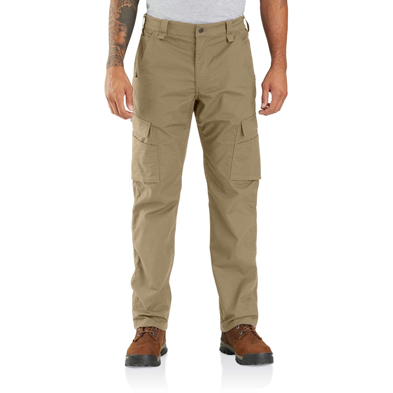 Dark Khaki Men Carhartt Force® Relaxed Fit Ripstop Cargo Work Pants | GRK-613290