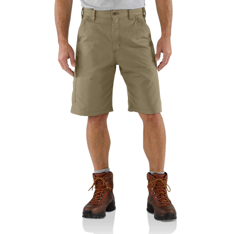 Dark Khaki Men Carhartt Loose Fit Canvas Utility Work Shorts | UYR-279084