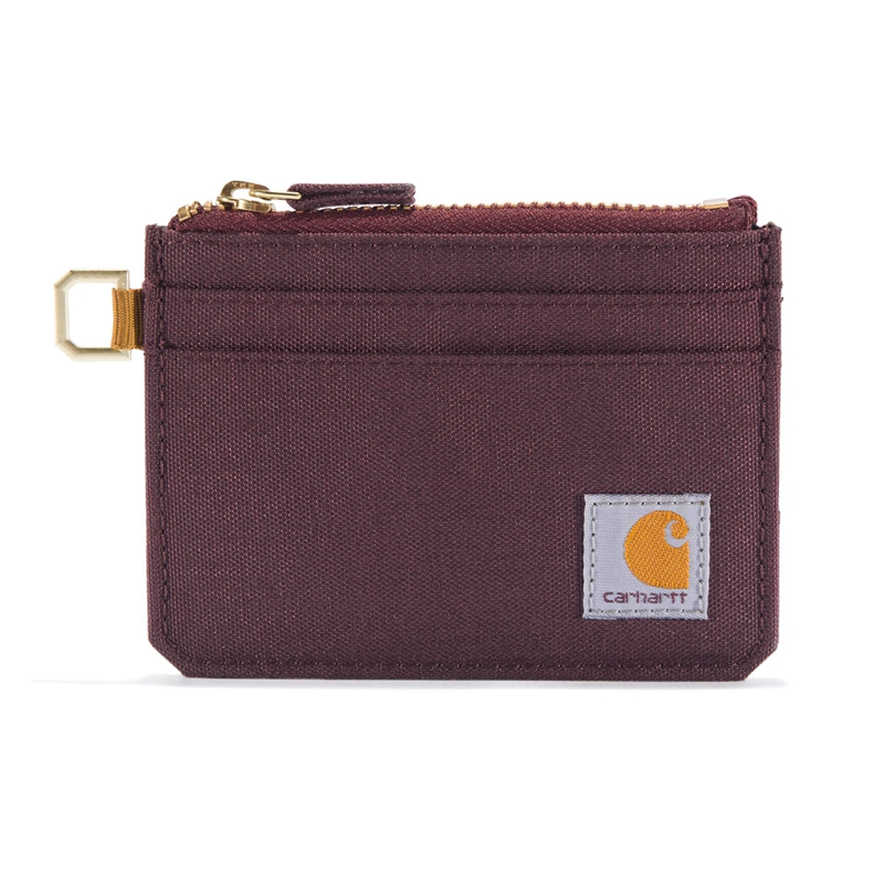 Deep Burgundy Women Carhartt NYLON DUCK ZIPPERED CARD KEEPER Wallets | FDK-362984