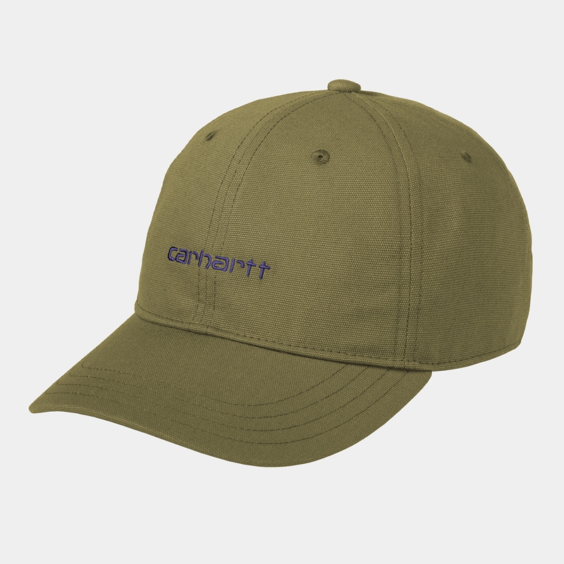 Green Men Carhartt Canvas Script Hats | ISD-832479