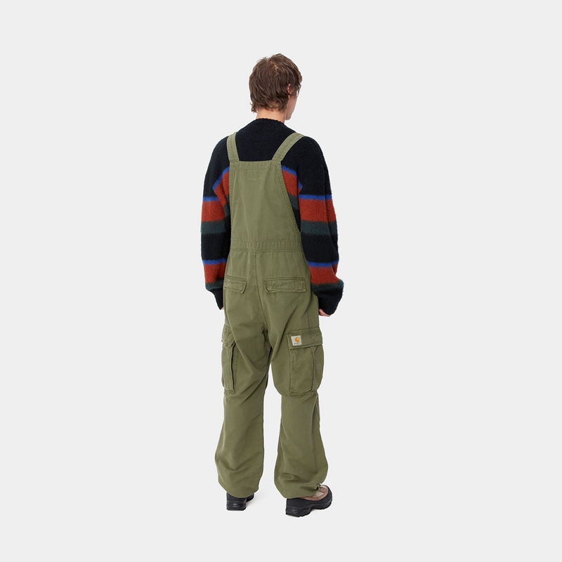 Green Men Carhartt Cargo Bib Overalls | HFW-387420