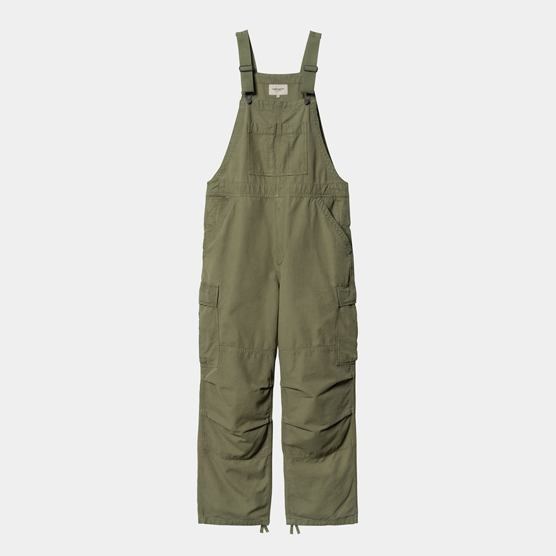 Green Men Carhartt Cargo Bib Overalls | HFW-387420