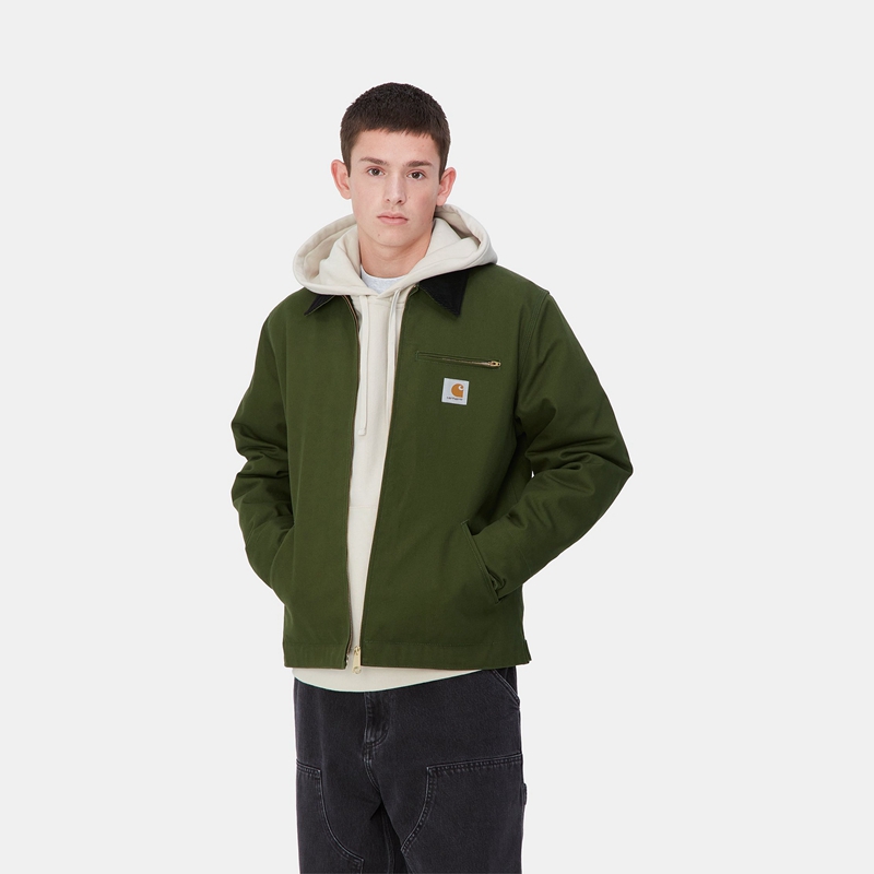 Green Men Carhartt Detroit Winter Jackets | FXA-680421