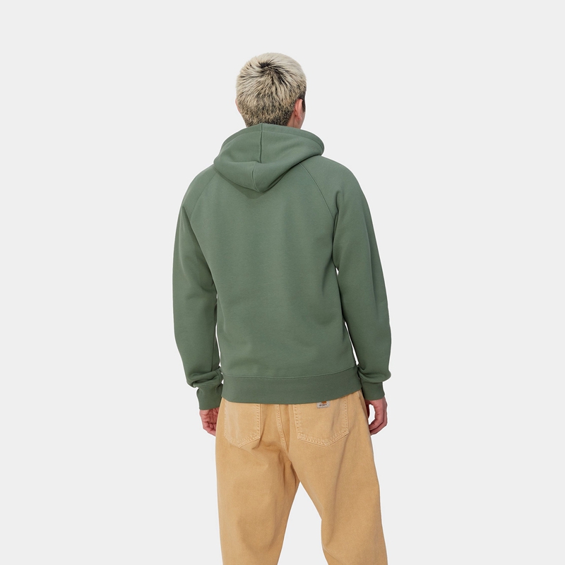 Green Men Carhartt Hooded Chase Hoodie | YFZ-952807