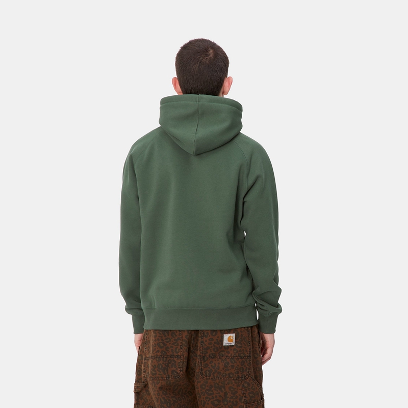 Green Men Carhartt Hooded Chase Hoodie | TAD-075392