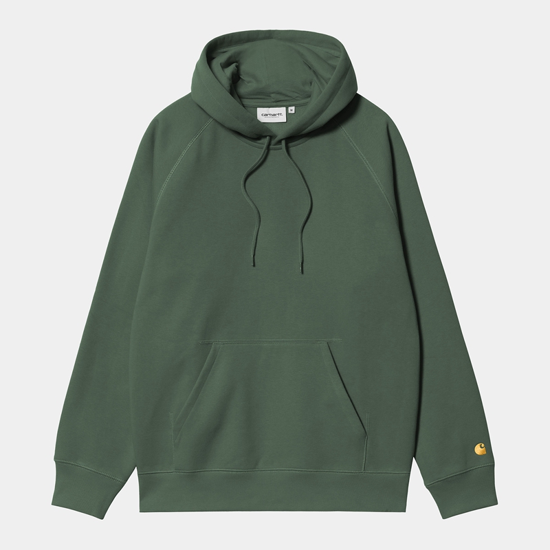 Green Men Carhartt Hooded Chase Hoodie | TAD-075392