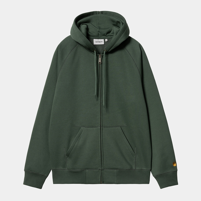 Green Men Carhartt Hooded Chase Jackets | LAQ-049371