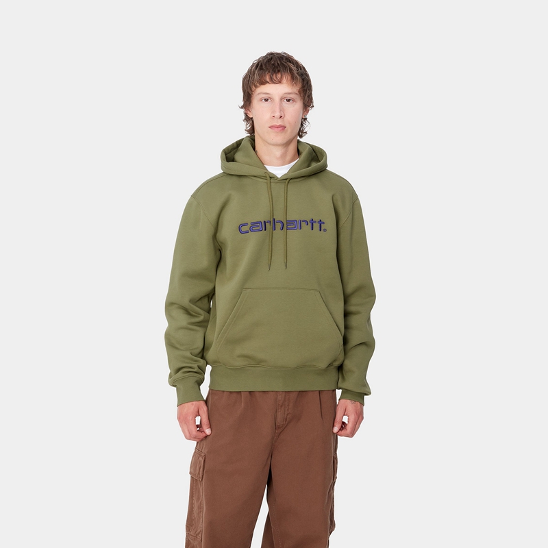 Green Men Carhartt Hooded Hoodie | RCU-573469