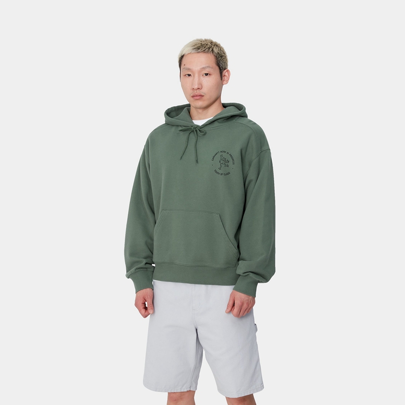 Green Men Carhartt Hooded Stamp Hoodie | LJB-840972