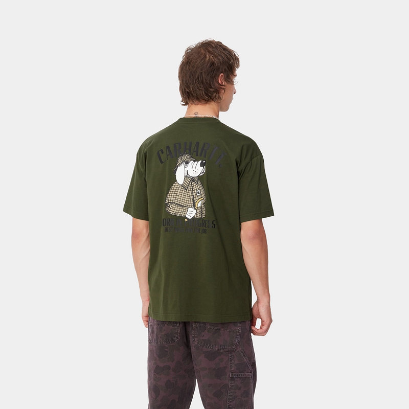 Green Men Carhartt Inspector T-Shirt | SJP-068214