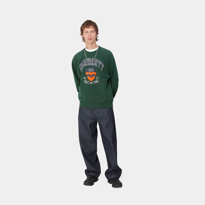 Green Men Carhartt Lazy Duck Academy Sweatshirt | PAO-196807