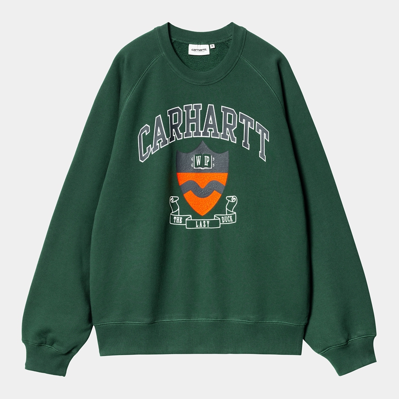 Green Men Carhartt Lazy Duck Academy Sweatshirt | PAO-196807