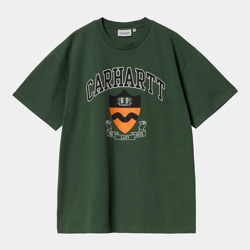 Green Men Carhartt Lazy Duck Academy T-Shirt | YTC-074219