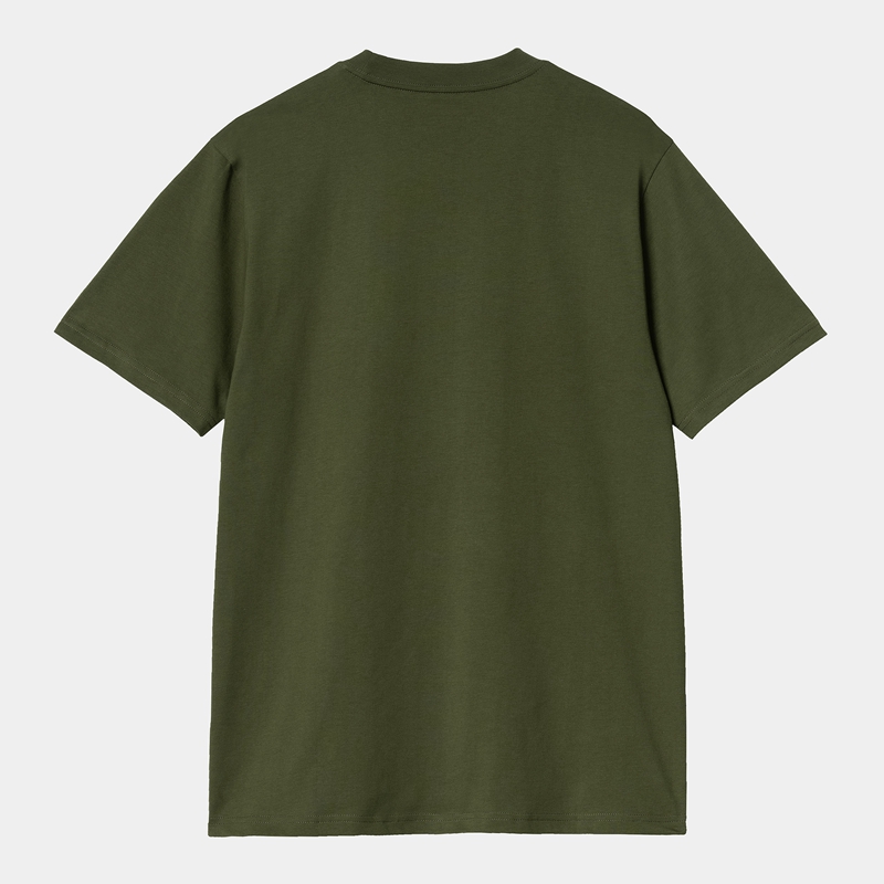 Green Men Carhartt Paradise Script T-Shirt | DJW-631409