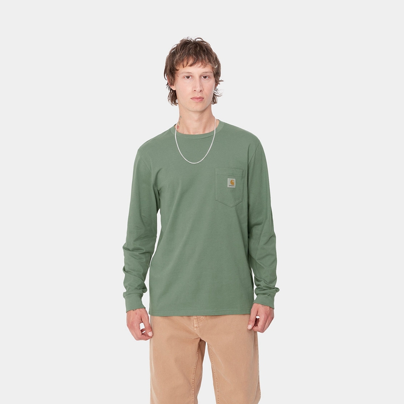 Green Men Carhartt Pocket Sweatshirt | HMF-350261