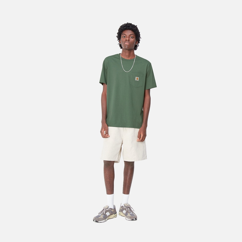 Green Men Carhartt Pocket T-Shirt | EQA-695238