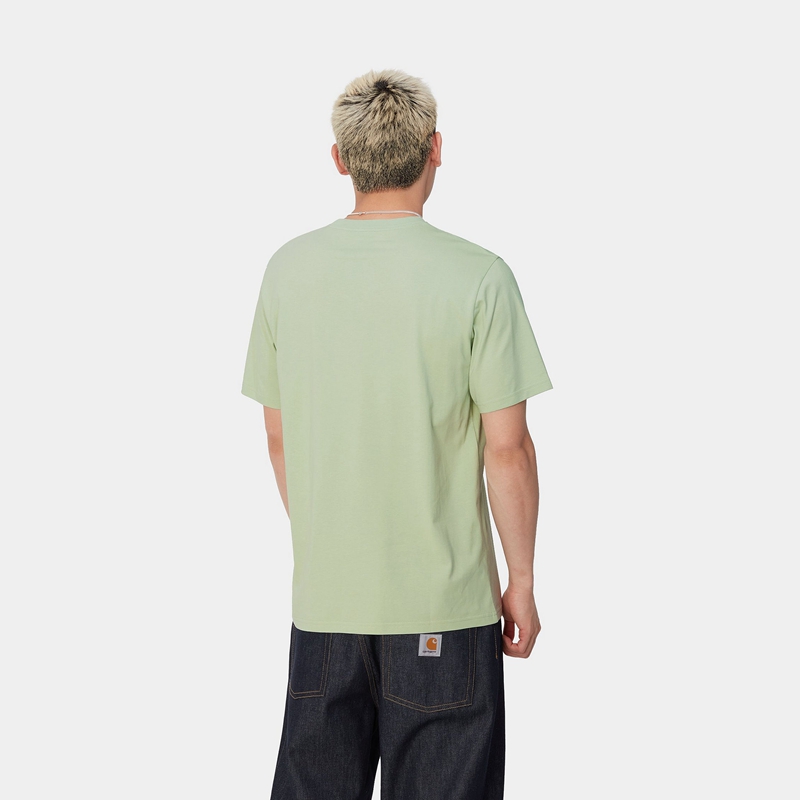 Green Men Carhartt Pocket T-Shirt | OJB-618405