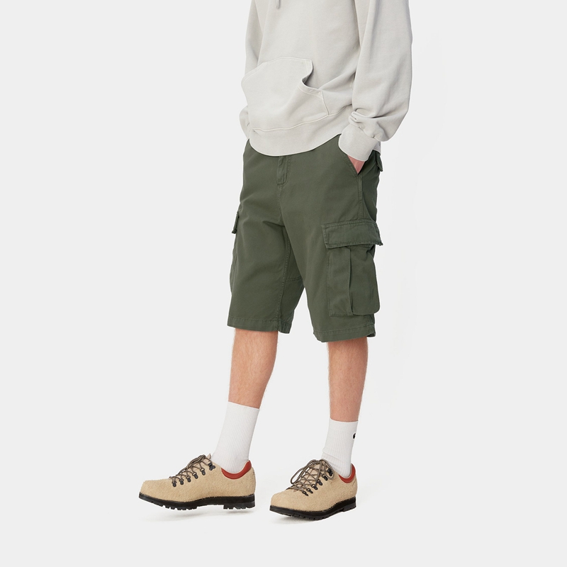 Green Men Carhartt Regular Cargo Shorts | PIL-548620