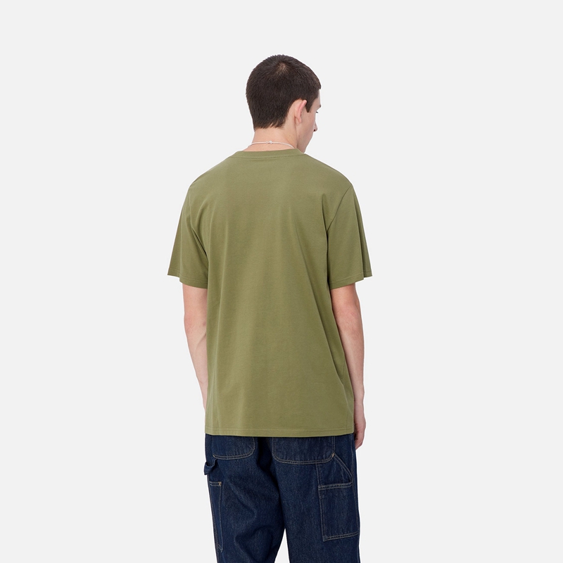 Green Men Carhartt Script T-Shirt | DRK-712465