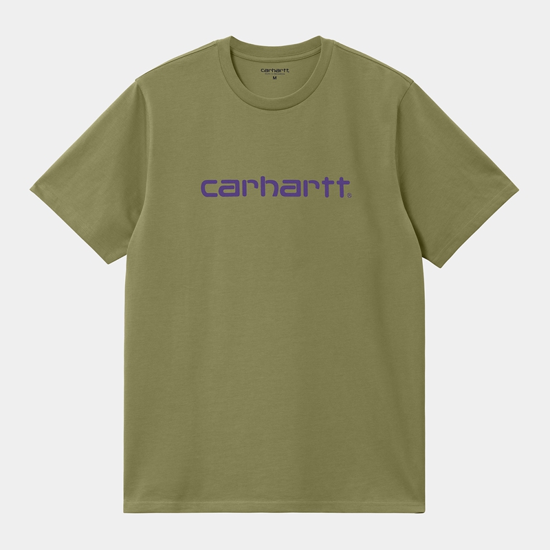 Green Men Carhartt Script T-Shirt | DRK-712465