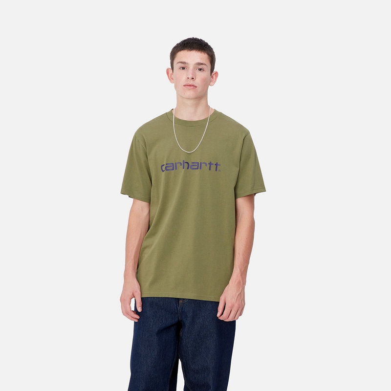 Green Men Carhartt Script T-Shirt | DRK-712465