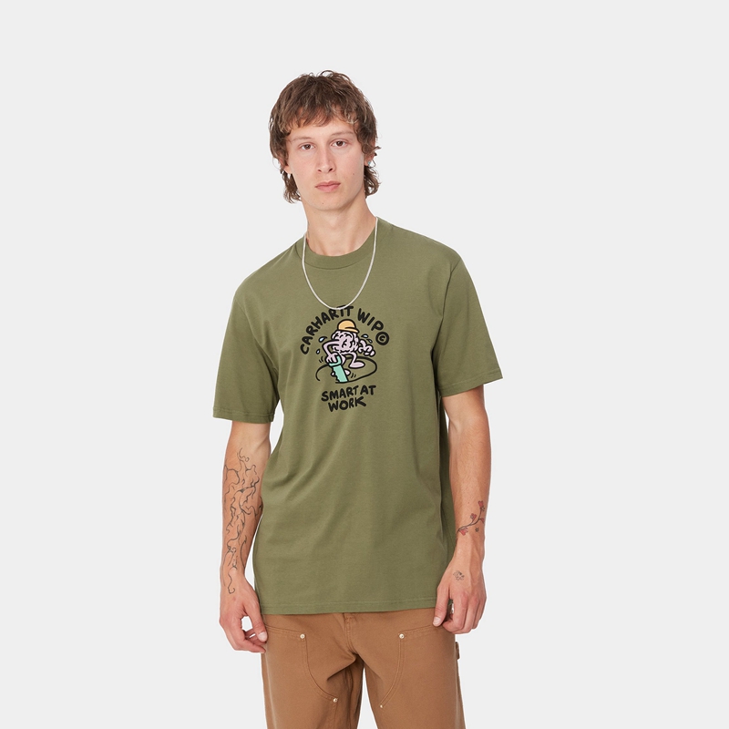 Green Men Carhartt Smart T-Shirt | WUE-580347