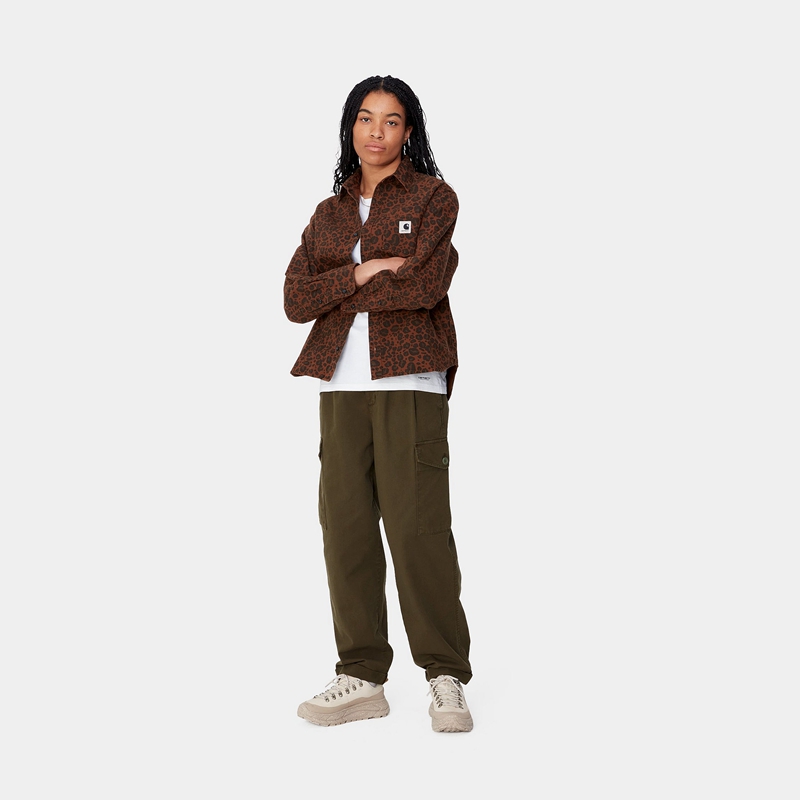 Green Women Carhartt Collins Pants | IPR-861532