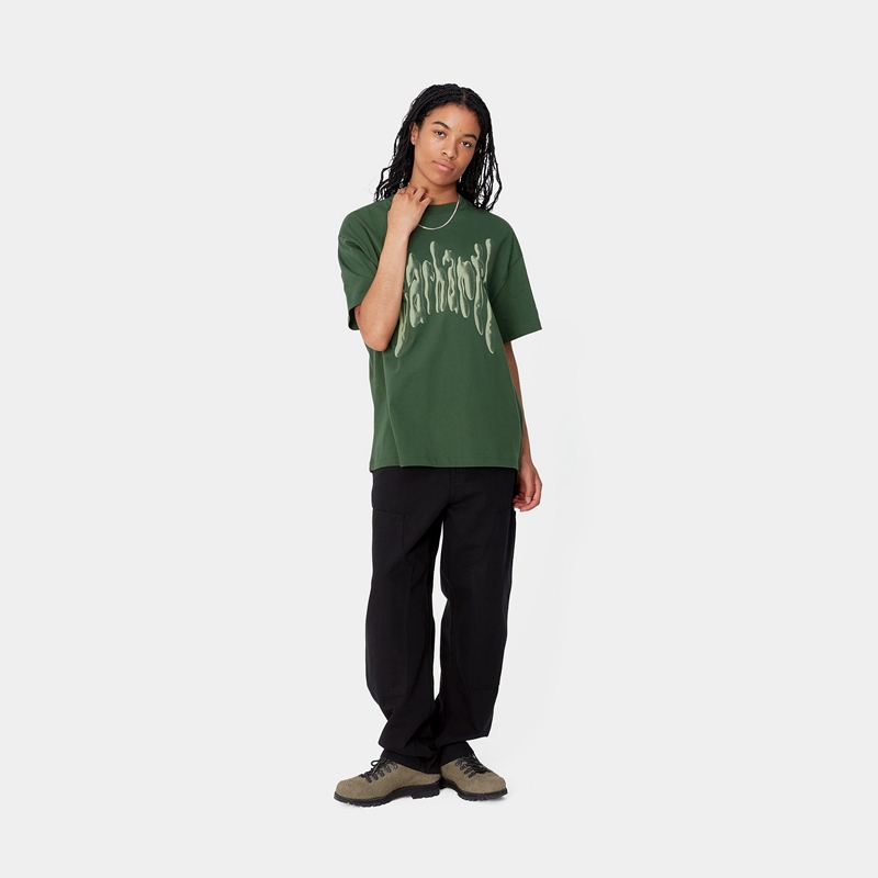 Green Women Carhartt Goo T-Shirt | OLS-513278