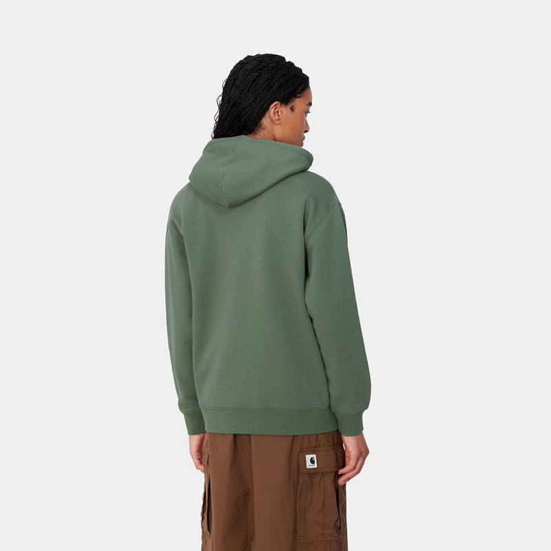 Green Women Carhartt Hooded Sweatshirt | OPL-158942