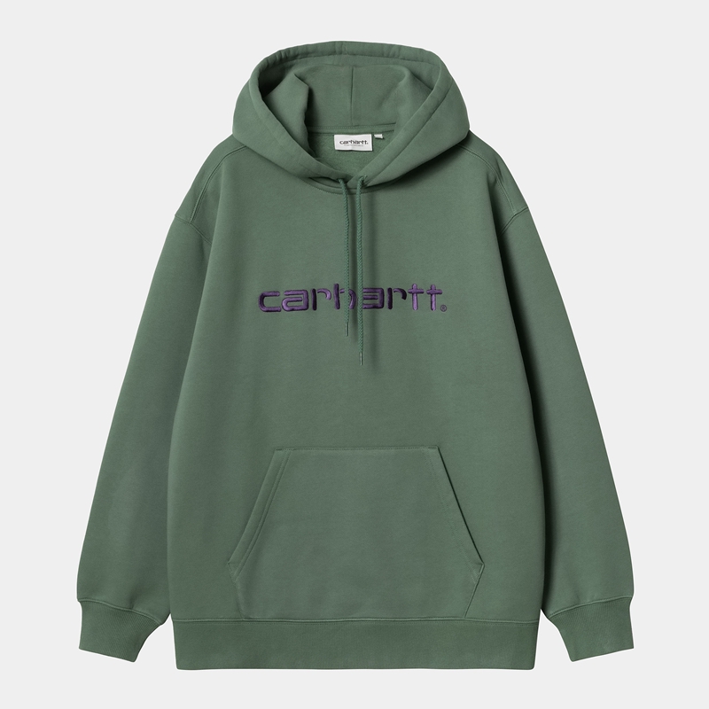 Green Women Carhartt Hooded Sweatshirt | OPL-158942