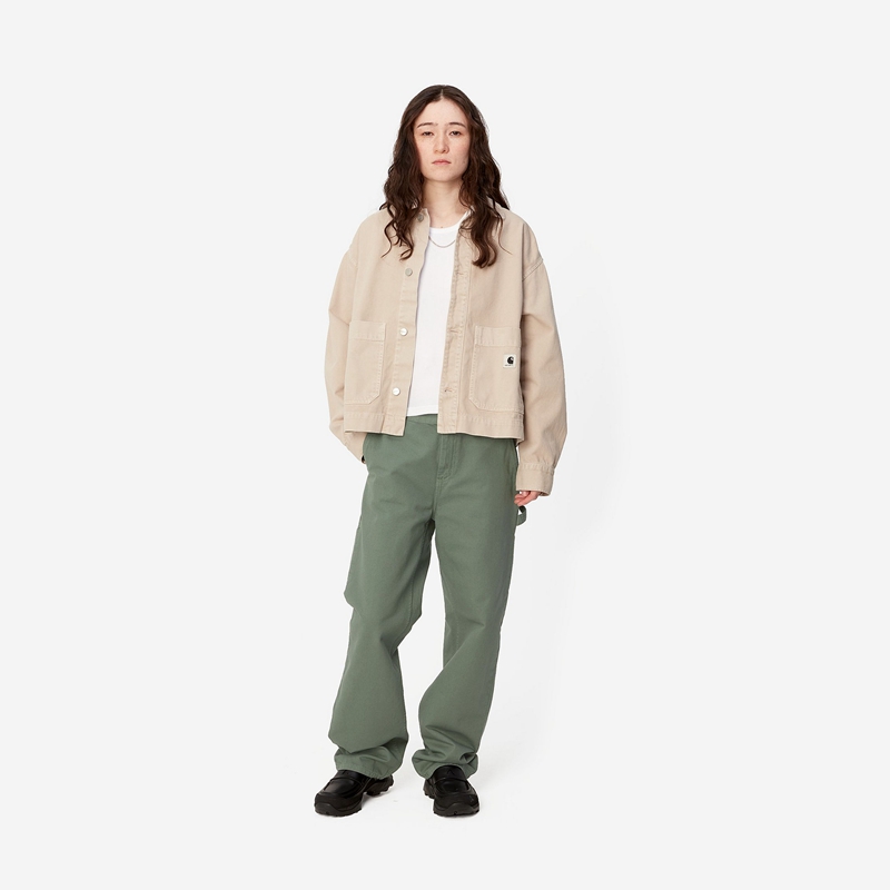 Green Women Carhartt Pierce Straight Pants | TSZ-046895