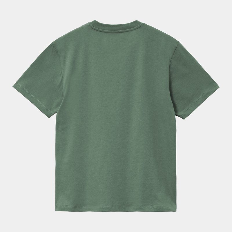 Green Women Carhartt Pocket T-Shirt | NJG-562793