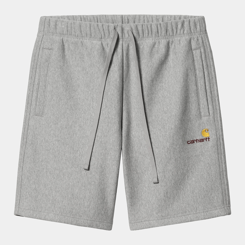 Grey Men Carhartt American Script Shorts | VWZ-387629