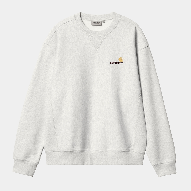 Grey Men Carhartt American Script Sweatshirt | OIK-286341