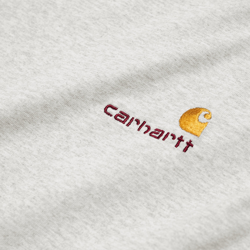 Grey Men Carhartt American Script T-Shirt | OMK-267415