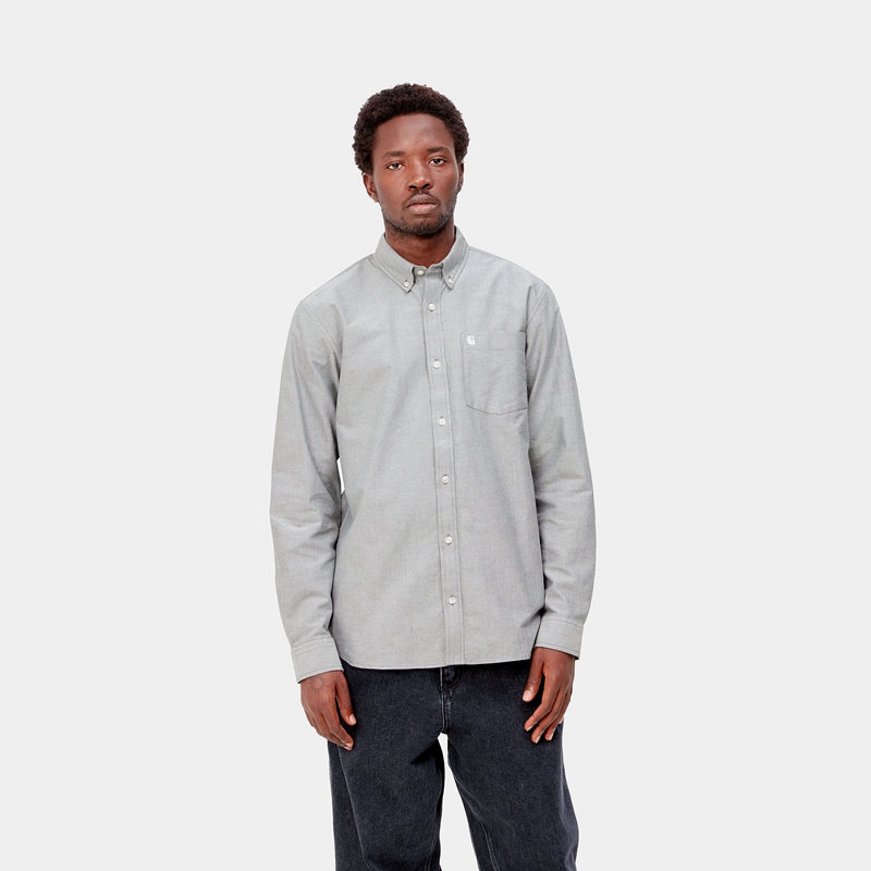 Grey Men Carhartt C-Logo Shirts | CGV-507641