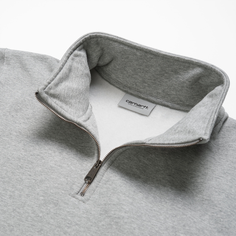 Grey Men Carhartt Chase Neck Zip Sweatshirt | HMO-213568