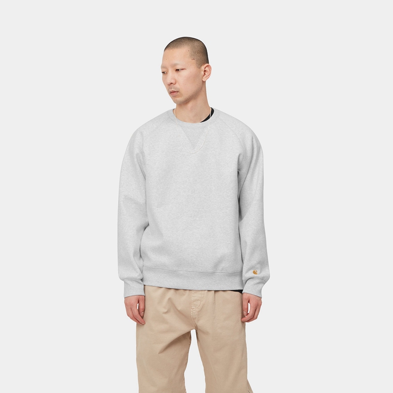 Grey Men Carhartt Chase Sweatshirt | CFL-579138