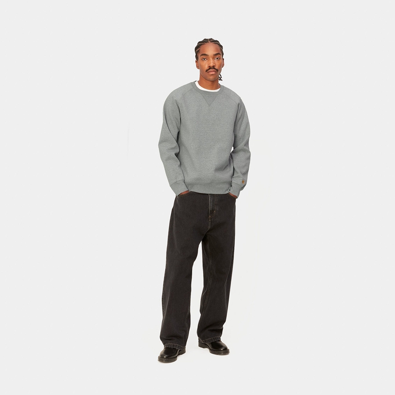 Grey Men Carhartt Chase Sweatshirt | JYX-368542