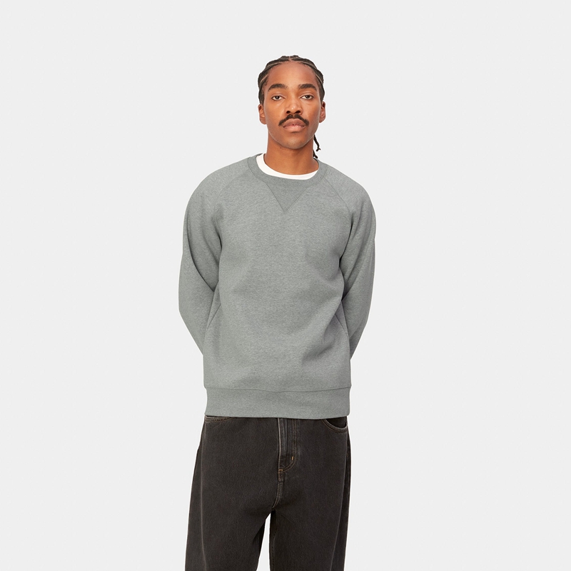 Grey Men Carhartt Chase Sweatshirt | JYX-368542